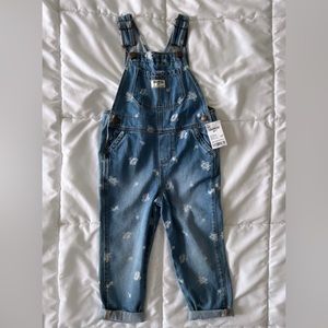 Carter’s Soft Denim Floral Overalls 4T NWT